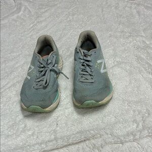 New Balance Gray and Green Athletic Sneakers
